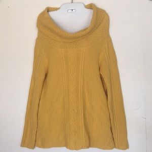 Nautica Women’s Mustard Cable Knit Cowl Pullover